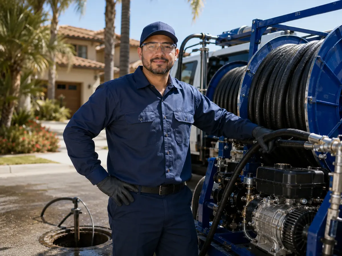 Hydro jet sewer cleaning in Cerritos