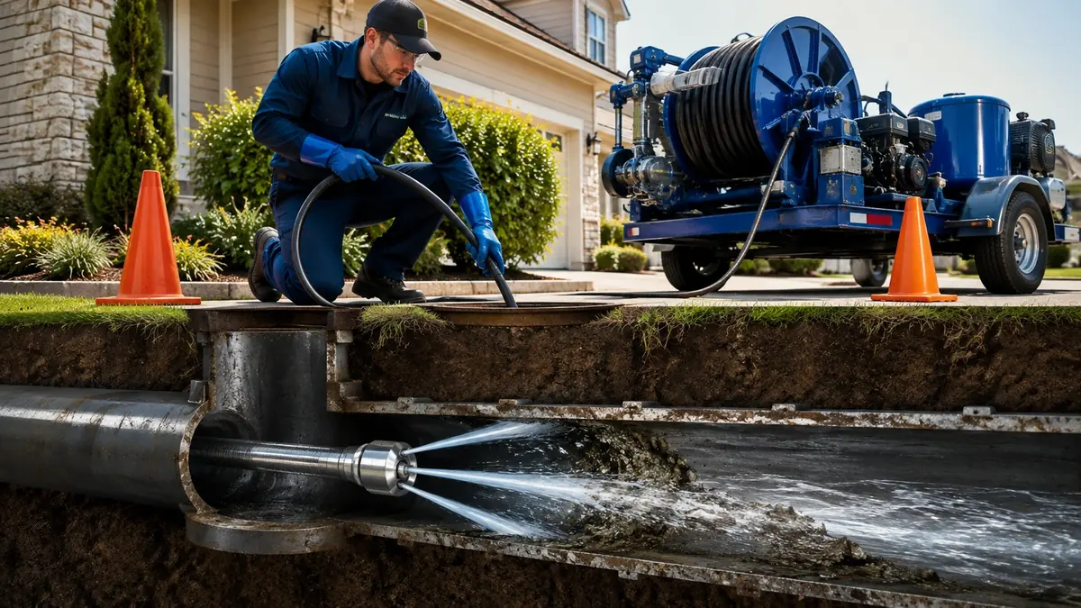 Main Sewer Line Hydro Jet Cleaning in Cerritos