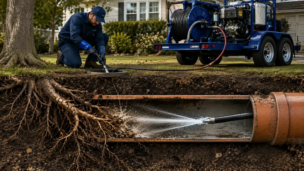 Tree Root Removal with Hydro Jetting in Cerritos